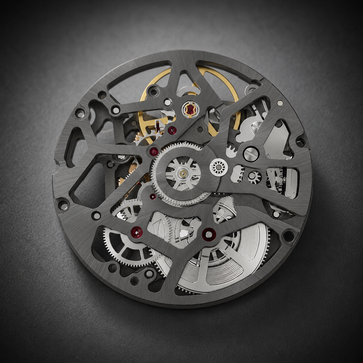 Close-up of the Sellita SW200-1 movement in the Ascanbe J1